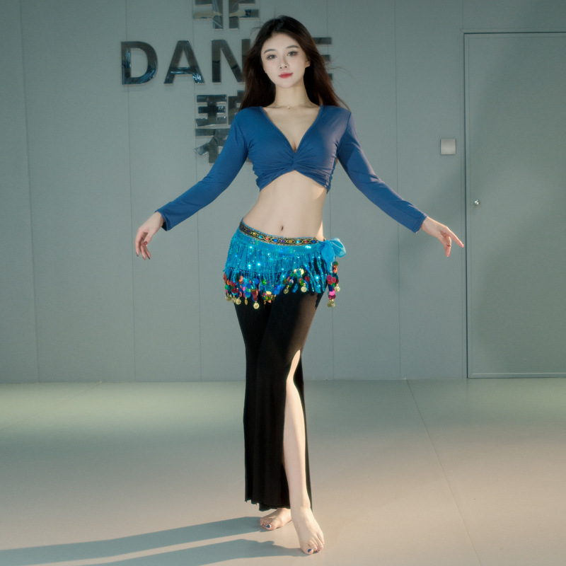 2024 New Fall/Winter Oriental Dance Practice Clothes suit Performance Modal Cardigan Top Split Pants 2024 New Fall/Winter Oriental Dance Practice Clothes suit Performance Modal Cardigan Top Split Pants