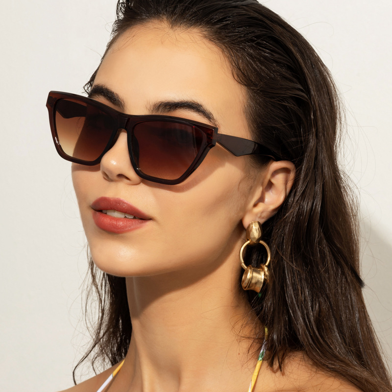 Full Frame Glasses Structure Streetwear Solid Color Ac UV400 Protection Square Full Frame Women's Sunglasses