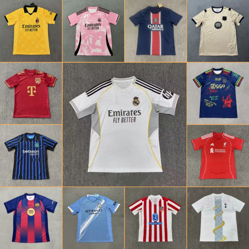 Real Madrid Jersey, Barcelona, Arsenal, Paris, Manchester City, Chelsea, Atletico Madrid, Ac Milan, Inter Milan, Dortmund, Juventus, Bayern Football Uniforms