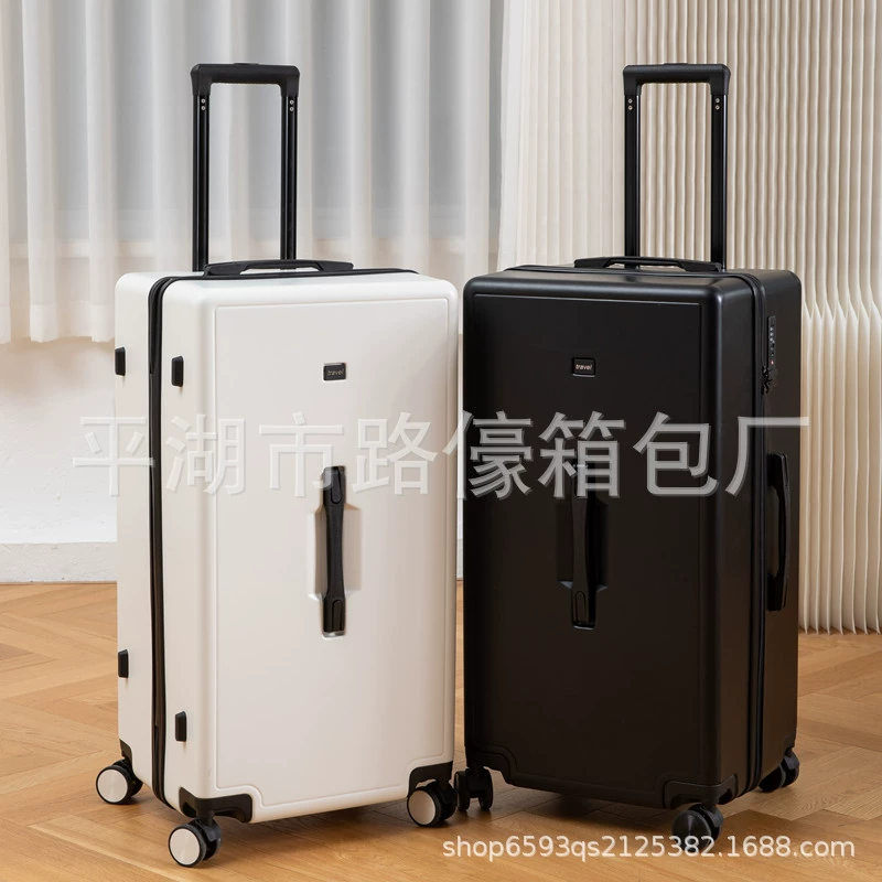 Capacious universal suitcase on wheels for men and women, box with zipper, 36inch