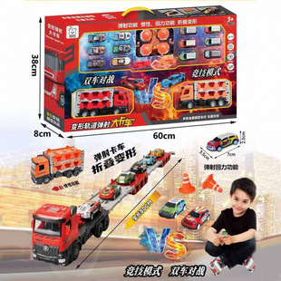 Children's Educational Alloy Storage Container Engineering Vehicle Deformation Large Truck Ejection Track Car 6 Boys Toys 3 Years Old