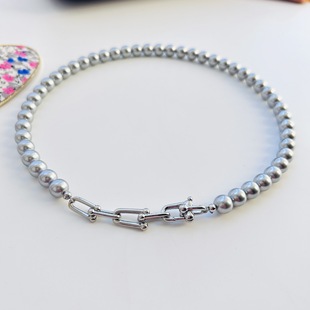 Shijia imported pearl necklace female Net red ni ni ni same style high-end fashion simple long sweater chain fashion