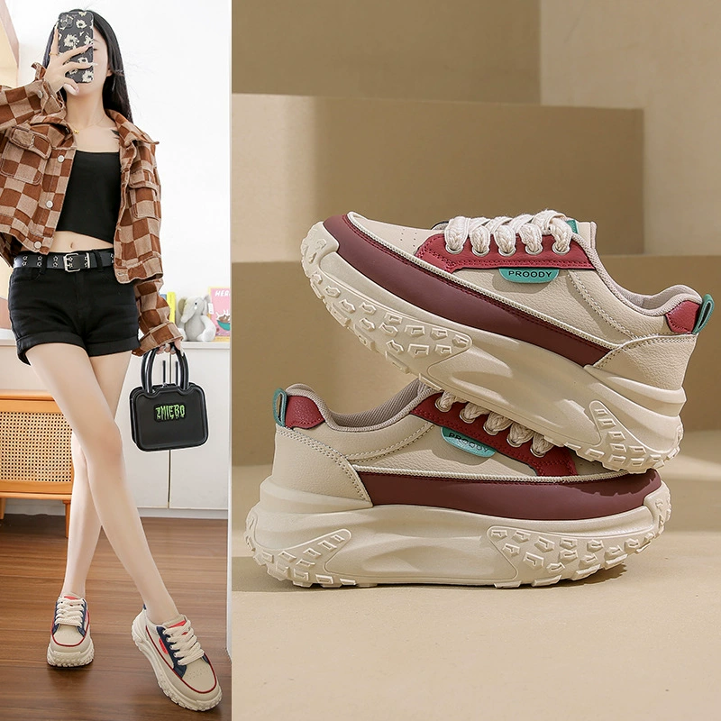 Ins Корейская версия новых пап обувь для девочек 2024 осенние студенческие спортивные кроссовки Повседневные туфли с толстой подошвой XY218-1