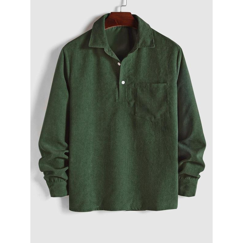L 37619 Corduroy Drop Shoulder Loose Shirt 灯芯绒落肩袖宽松