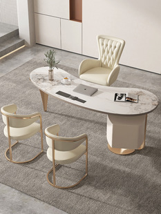 Business Consultation reception table and chair combination modern rock plate light luxury desk home minimalist small apartment office computer table