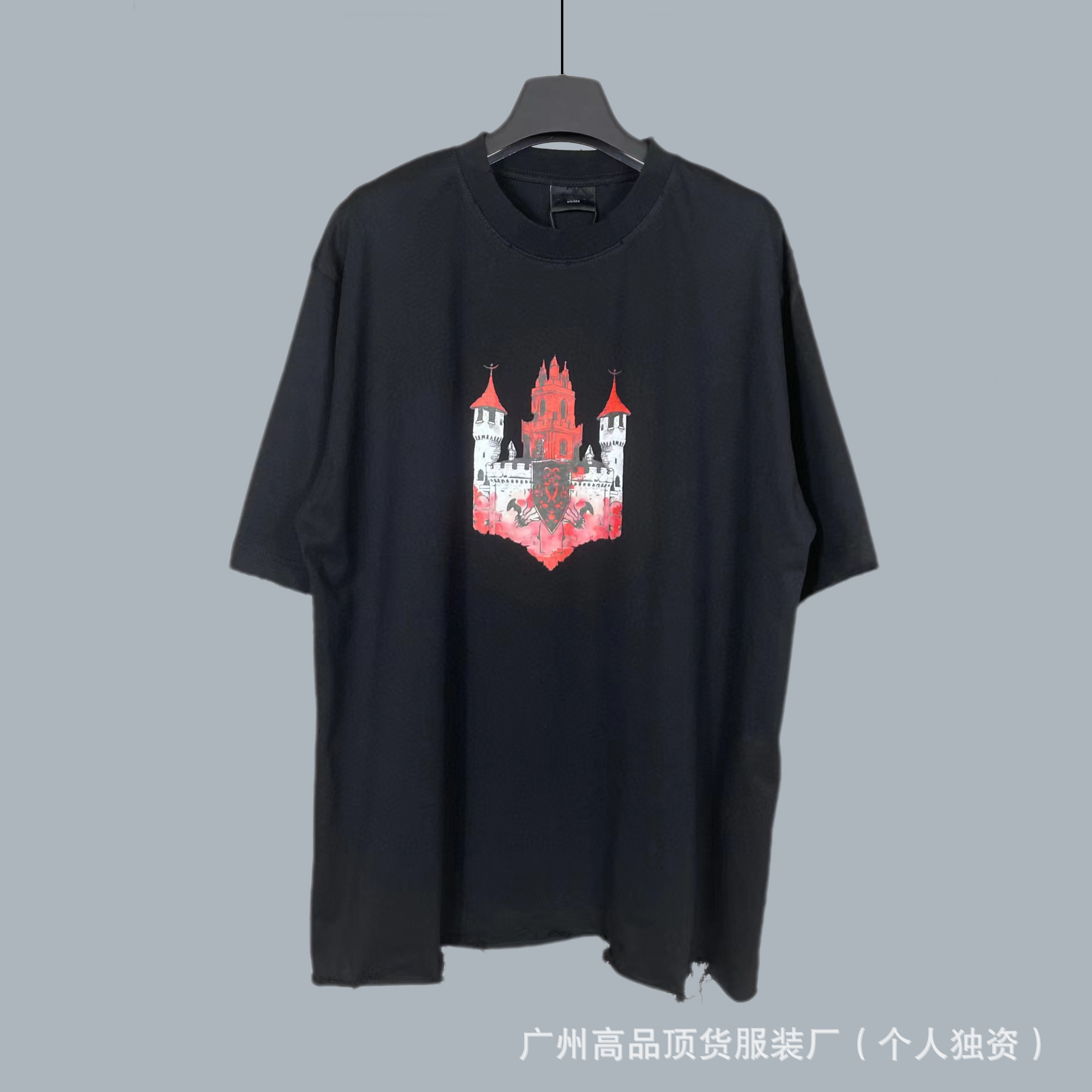 Camiseta de Algodón de Doble Hilo, Cuello Redondo y Corte Holgado, B4L3NC1A9A para Hombre y Mujer | Tejido Transpirable