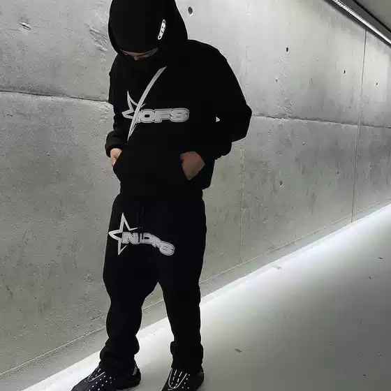 2025 Y2K New Noes Hoodie Set Sweatshirt Two-Piece Gothic Punk Rock Clothing Streetwear