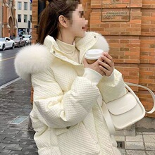 2025羽绒服冬季2023新款短款小个子加厚宽松外套大毛领美拉德学生