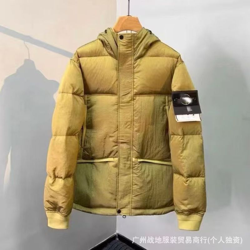 跨境高版本石头罗盘金属色男装加厚羽绒棉服男女拉链宽松百搭外套|undefined