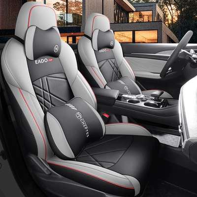 Seasons Cushion Cover, Modelə uyğun (Original) oturacaq örtükləri - black-gray-deluxe-edition-five-seater-dedicated-to-yidong-plus-all-inclusive-front-row-all-in-one-rear-row