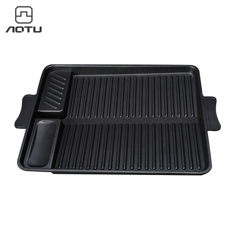 Вогнуто-выпуклая наружная прямоугольная противень с антипригарным покрытием Сковорода Южная Корея противень Maifan каменная плита для барбекю принадлежности для барбекю AT6335