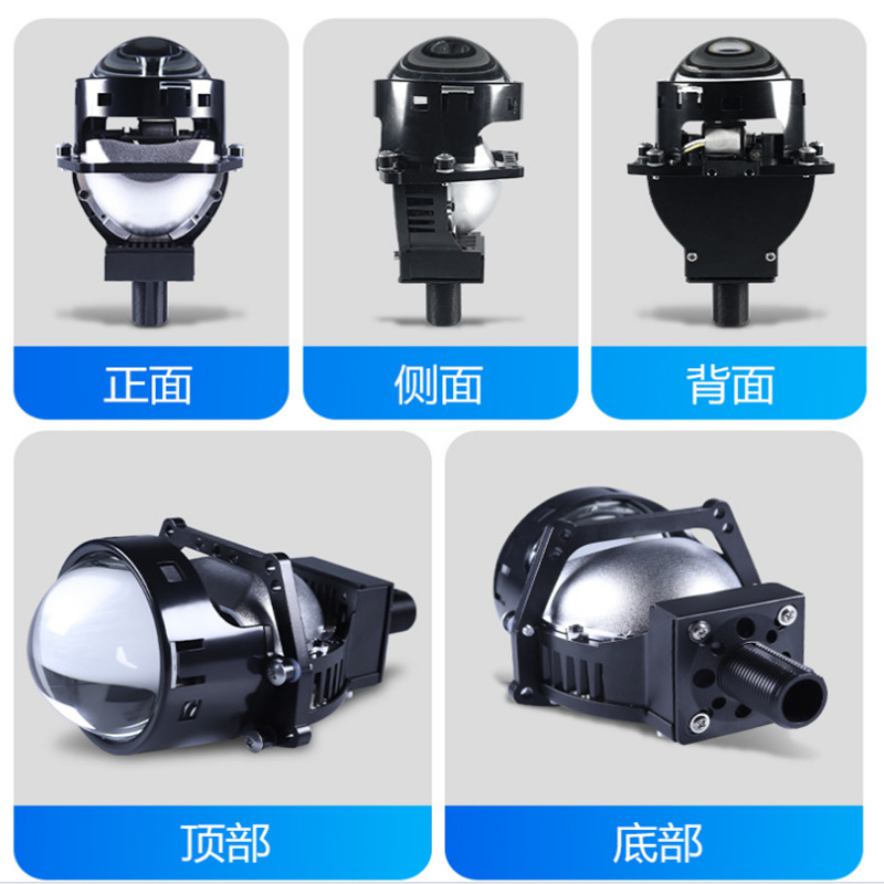 Taza de doble lámpara del automóvil faro LED 55W 3 pulgadas ojo de pez luz no destructiva doble lente de luz H4 H7 luz láser de alta potencia