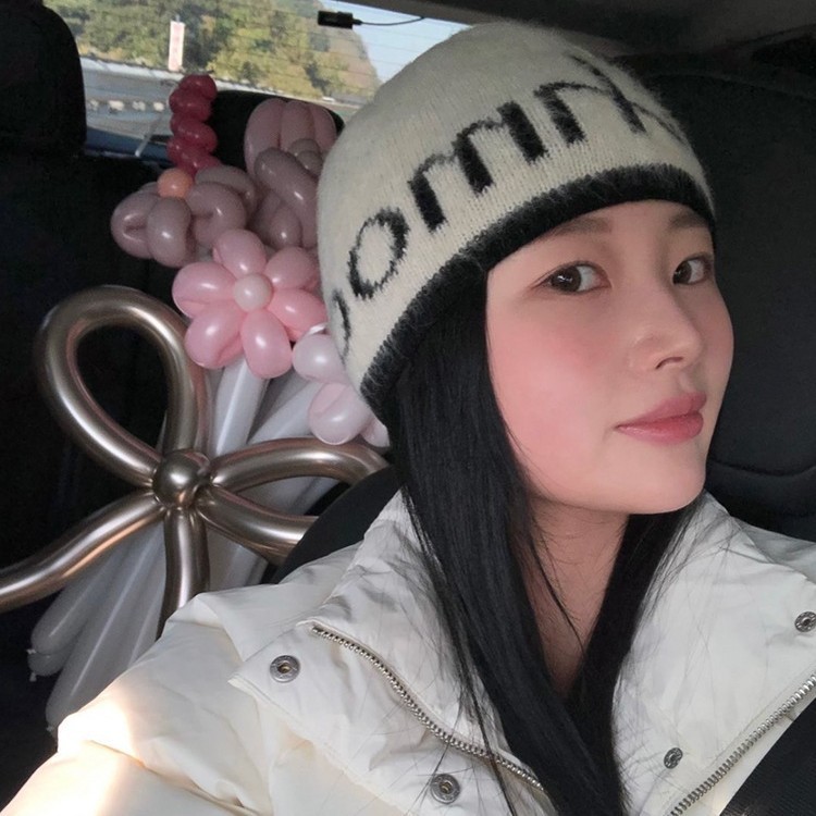 韩国字母针织毛线帽子女秋冬保暖防寒户外登山套头帽护耳包头冷帽|undefined