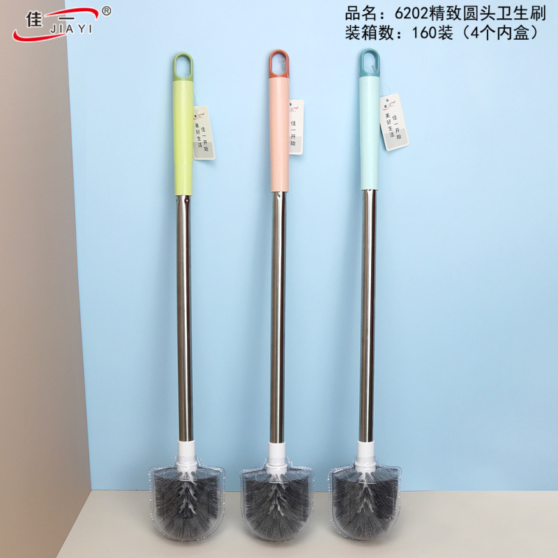 佳一6201メーカー6202家庭用清潔ステンレス棒丸頭長柄プラスチック角頭トイレブラシ衛生ブラシ|undefined