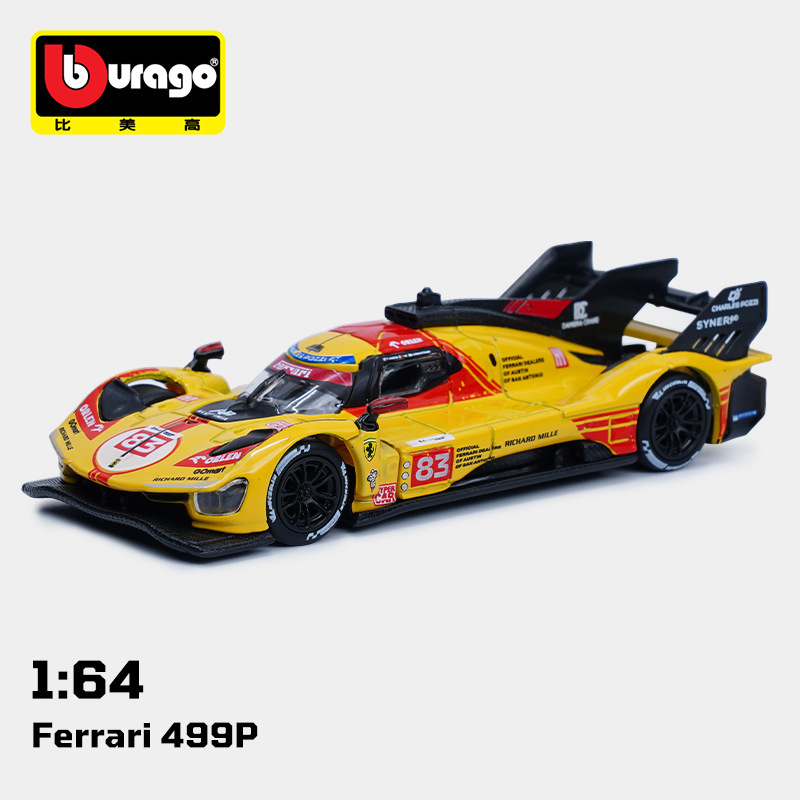1:64 Scale Ferrari 499P Le Mans Simulation Car Model, Metal Alloy Car Model Toy, Trendy Collectible