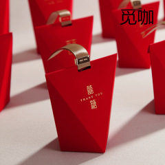 新款结婚喜糖盒子创意红色婚礼中国风感新中式喜糖果袋