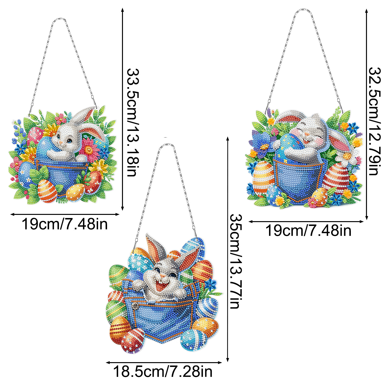 Diamante pintura perimetral DIY anillo 3 piezas juego de dibujos animados colgante genio Navidad sala de estar decoración de pintura distribuible
