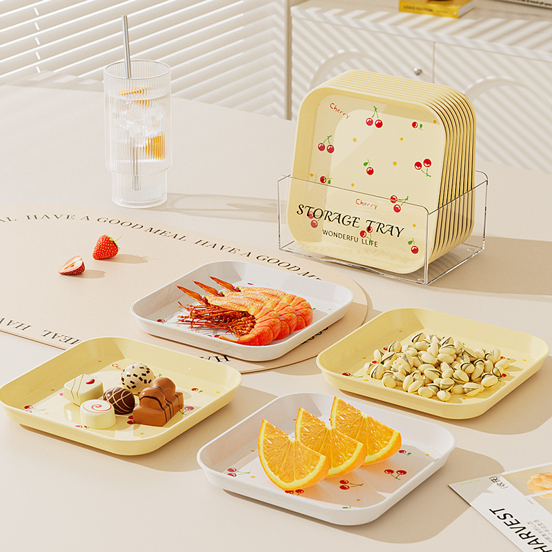 Exquisite Bone Spit Plate for Home Use, Dishwasher Safe, Table Waste Residue Spit Plate, Food-Grade Thickened Small Dish with Storage