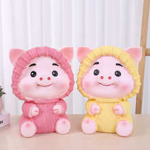 跨境热卖小猪存钱罐创意可爱大号搪胶猪猪储蓄罐防摔儿童节礼物品