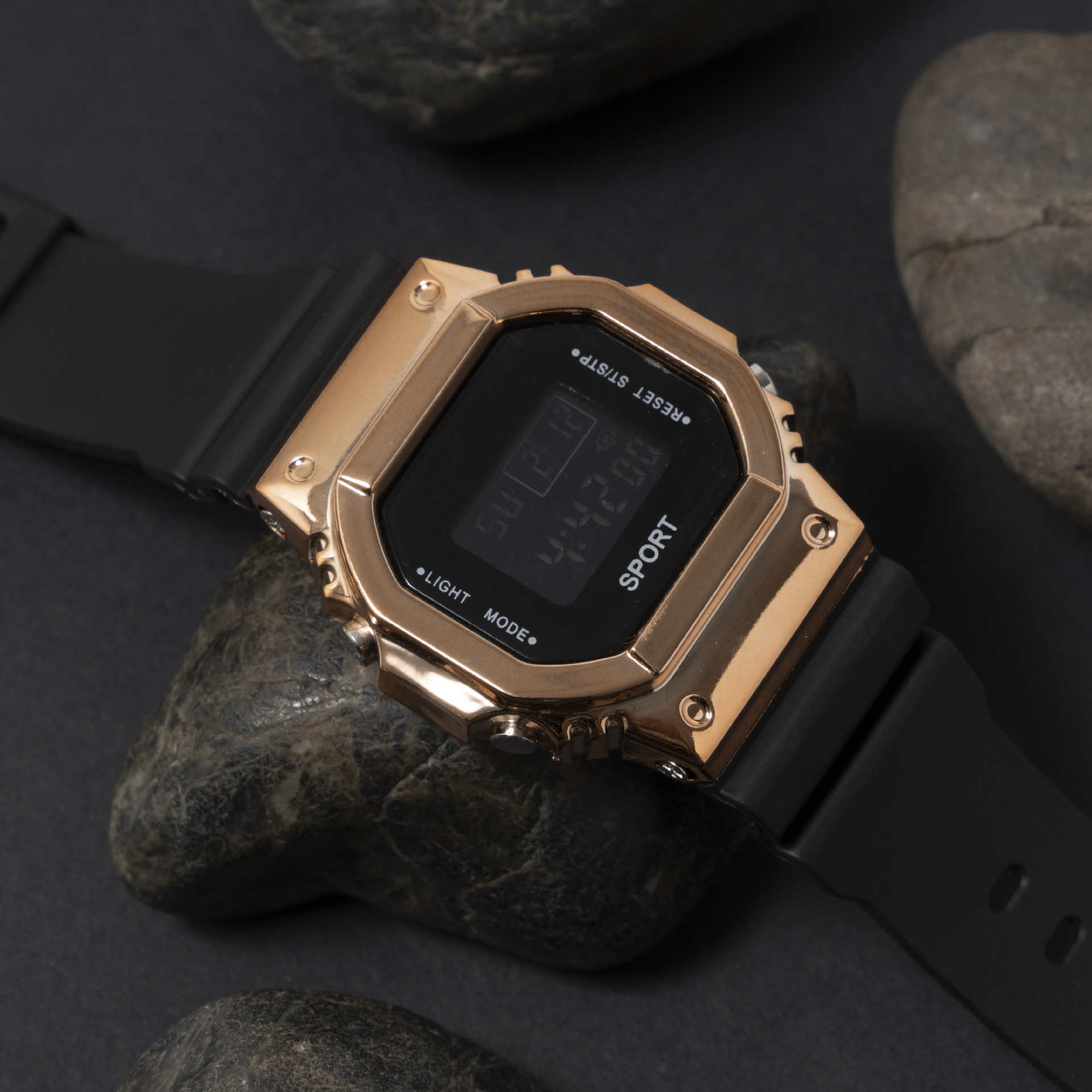 square waterproof digital watch for men and women