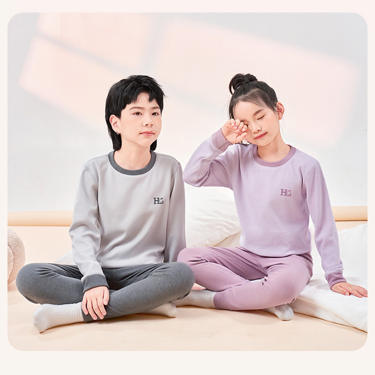 儿童保暖内衣男女童秋衣秋裤大童睡衣套装中小童学生青少年打底衫|undefined