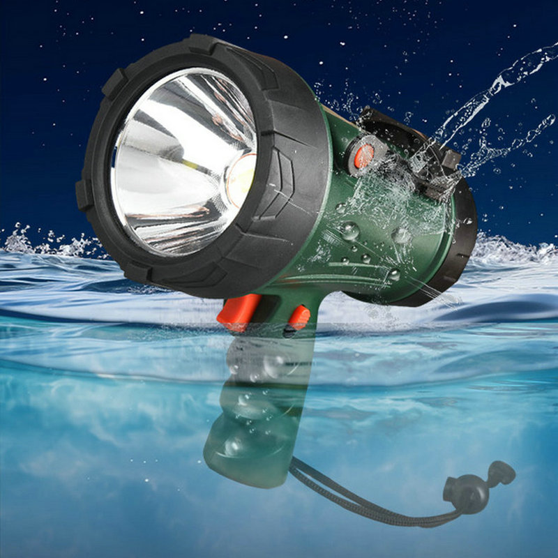 工矿铁路检修灯IP68防水泳池水下照明灯2800lm可充电手持探照灯