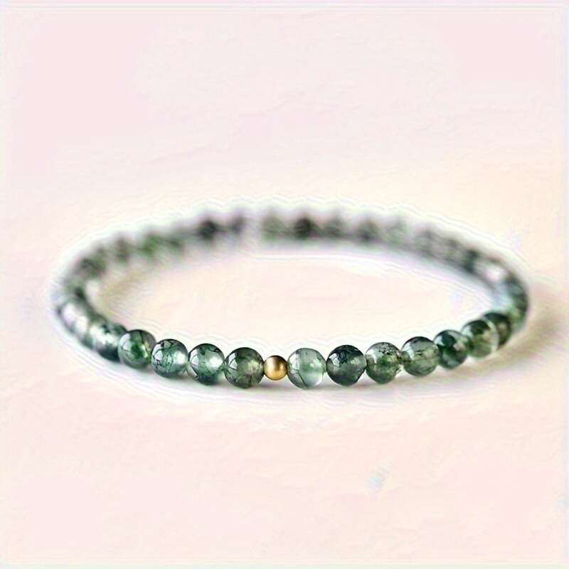 Simple Retro Natural Stone Bracelet, Bohemian Style Bracelet, Unique and Personalized Elastic Bracelet with a Light Luxury Vibe