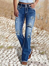 H 46566 Stretch Washed Flared Jeans ����ˮϴ΢��ѝ �羳���l