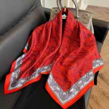 2025春秋新款丝巾女90x90方巾搭配职业衬衫西装百搭薄款礼仪领巾