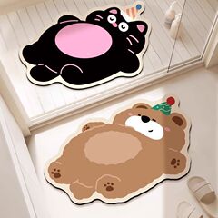 かわいいベアー珪藻泥浴室マットトイレシャワー室吸水滑り止めマットトイレ入り口玄関マット