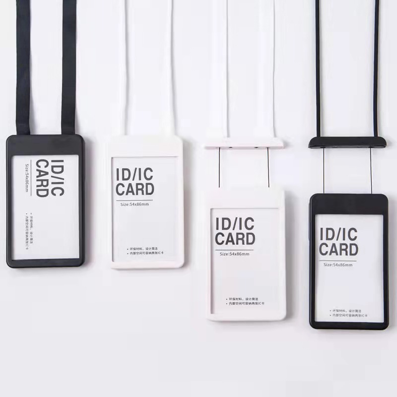 创意双拉线硅胶挂绳卡套工牌胸卡卡套工作证件一体伸缩卡套UV彩印