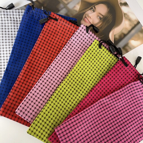 Glasses bag candy color full color plaid waterproof glasses bag microfiber sunglasses bag manufacturer