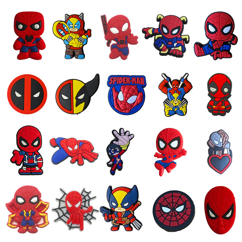 Cross-Border Set Cartoon Anime Shoe Upper Decoration Croc Hole Shoe Flower Spider-Man Shoe Buckle DIY Shoe Accessories Buckle
