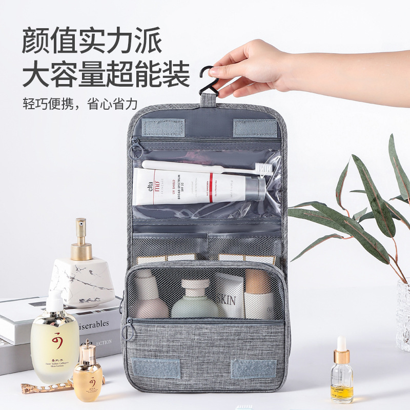 Men's Business Hangable Toiletries Storage Bag Portable Large Capacity Dry & Wet Separate Portable Travel Toiletry Bag