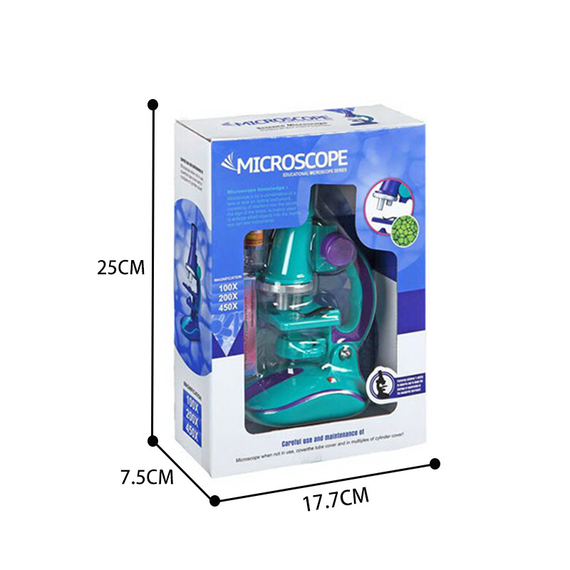 Ciencia DE LOS NIÑOS experimento microscopio traje LED 100X 400X 450X lupa STEM ciencia y educación Juguetes