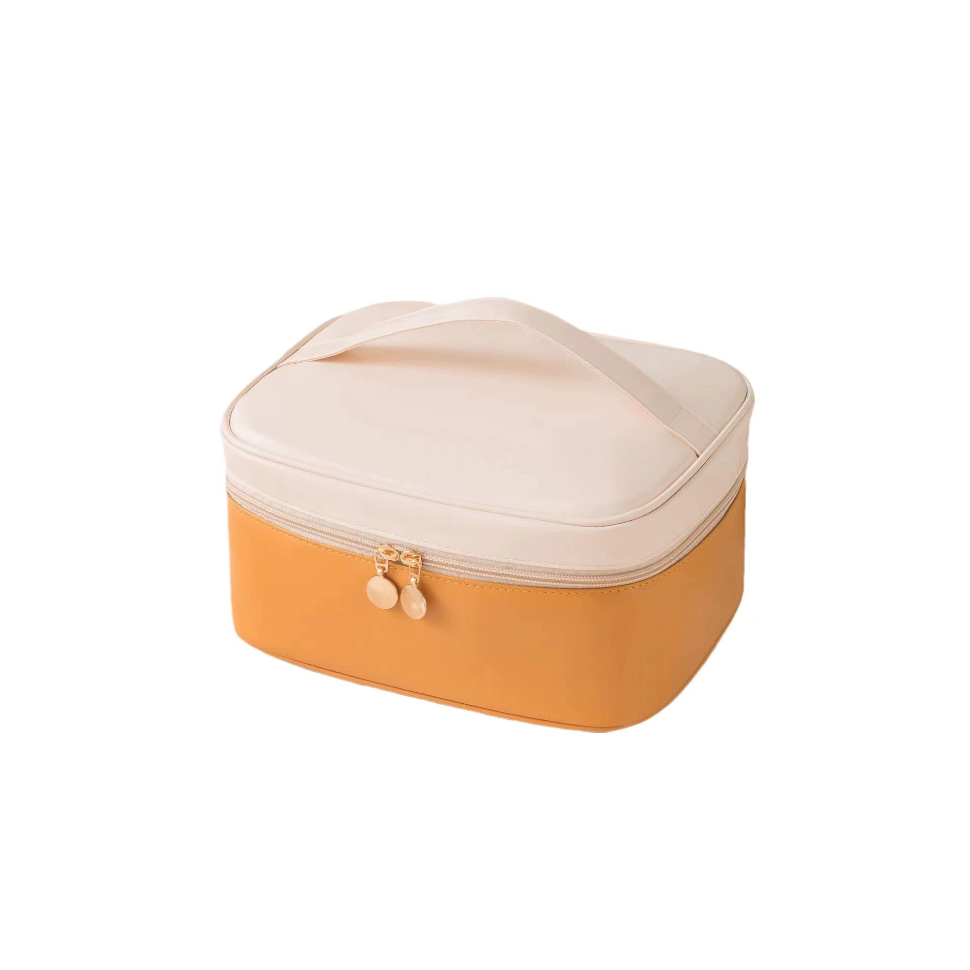 Cosmetic bag, handheld shoulder bag, polyurethane waterproof capacious organizer bag