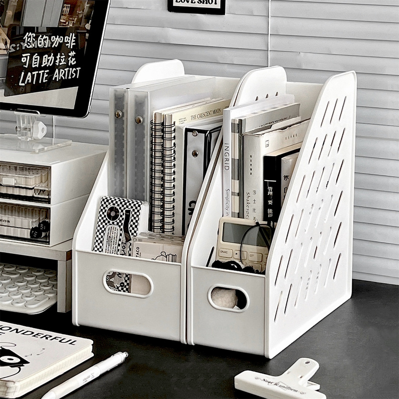 File Storage Rack Office Desktop File Storage Box Organizer Book Stand Desk Bookshelf Vertical Storage Rack