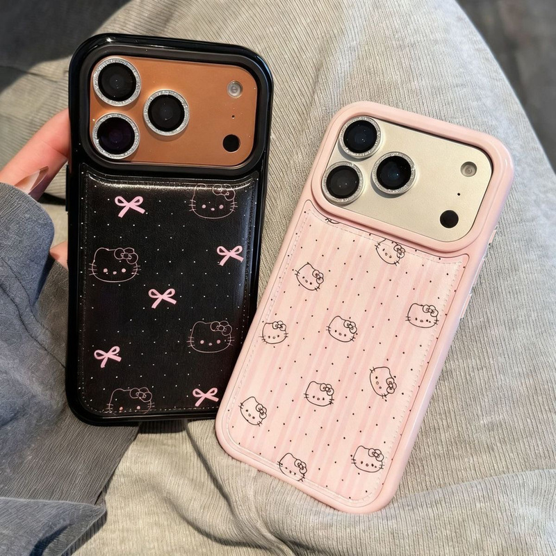 Suitable for Apple 17Promax Mobile Phone Case 16Pro Girls' High-Looking 15 Bow-Knot 11 Lychee Pattern 14 Cute Suitable for Apple 17Promax Mobile Phone Case 16Pro Girls' High-Looking 15 Bow-Knot 11 Lychee Pattern 14 Cute