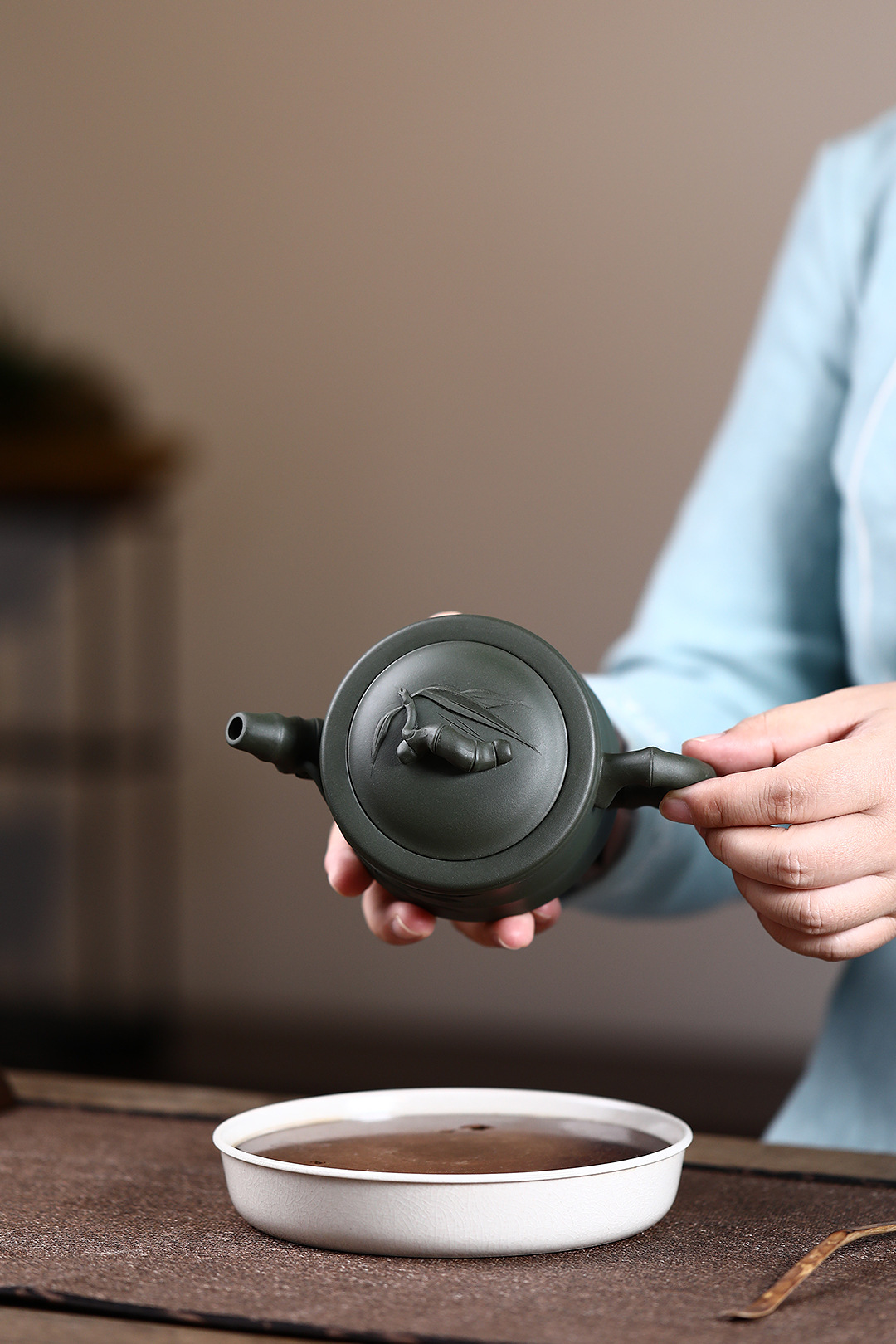 Handmade Green Mud Purple Sand Teapot – Bamboo-Inspired Design 8 O1CN01ouko831wAnJH7V2I4 !!2213306496268 0 cib