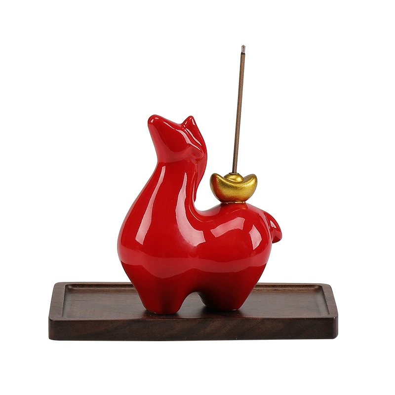 Creative cute red Incense burner, aroma lamp, for luck