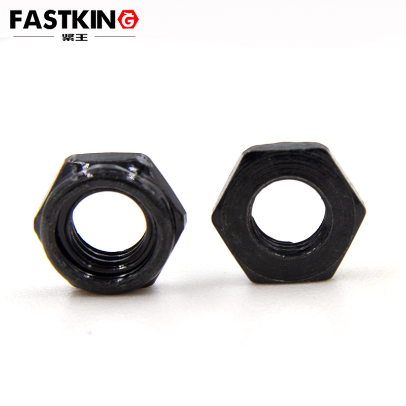 全金属薄型锁紧螺母(厚5)黑锌六角防松螺母自锁螺母M8