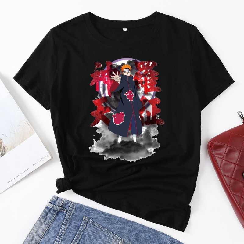 European Size Cross-Border Short-Sleeved T-Shirt Anime Naruto 2025 Men's Casual Large Size Couple-Cartoon Animation Shirtt