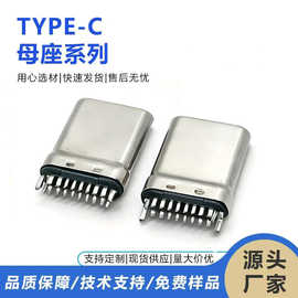Type-C夹板公头/母座 16inP带接地脚
