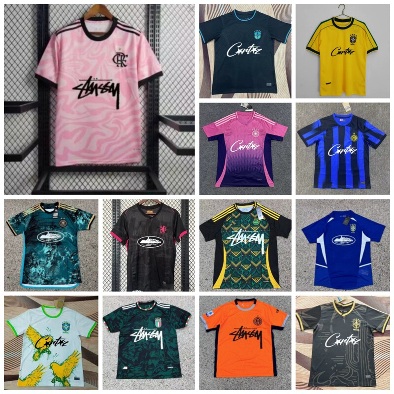 Stussi Signature Jersey Italian Casual Short Sleeve Brazilian Flamengo Alcatraz Football Jersey Cross-Border Dropshipping Stussi Signature Jersey Italian Casual Short Sleeve Brazilian Flamengo Alcatraz Football Jersey Cross-Border Dropshipping
