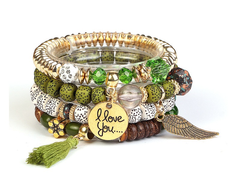 Bohemio Geométrico Letra Alas Arílico Vidrio Mujeres Pulsera display picture 2