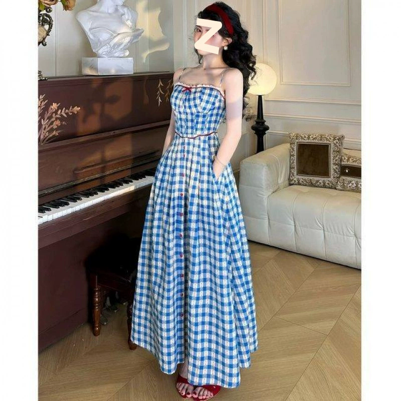 Псетчатое сшивание белого цветка платье длинная юбка тонкая маленькая дизайнерская юбка принцессы