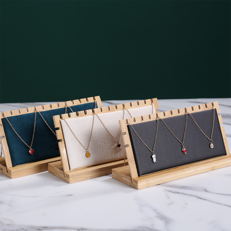 创意竹木项链展示架首饰架吊坠托架饰品挂架柜台橱窗珠宝道具摆件