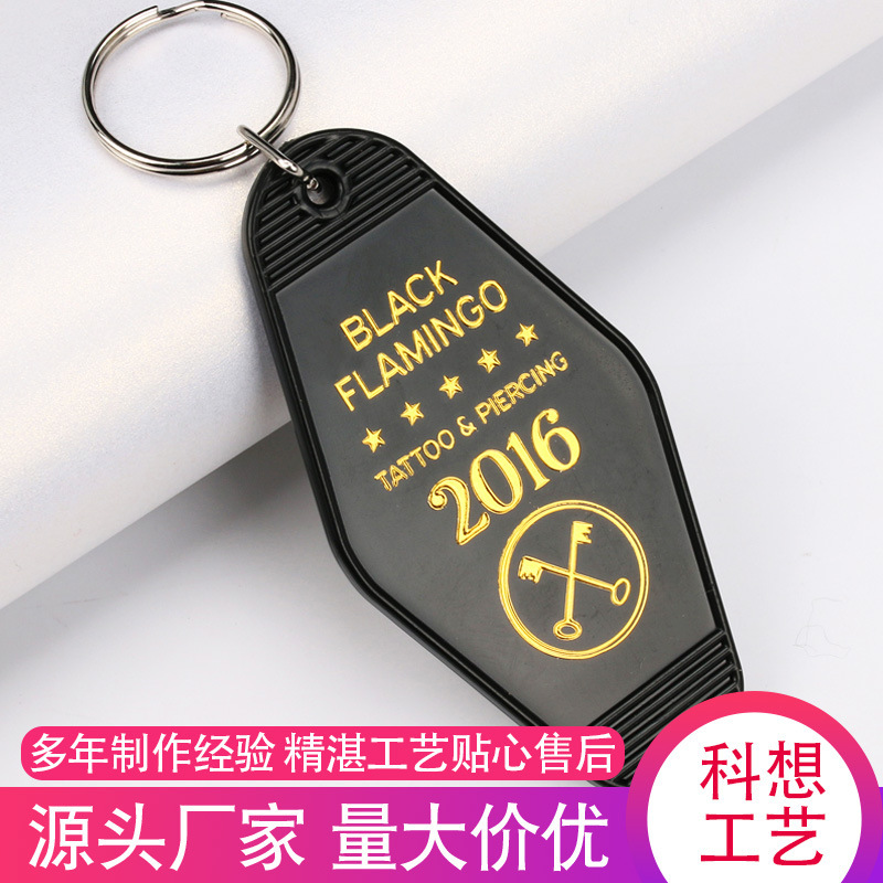 Cross-Border Plastic Key Tag Luggage Pendant Keychain Hotel Acrylic Clothing Tag Rhombus Tag Can Add Logo