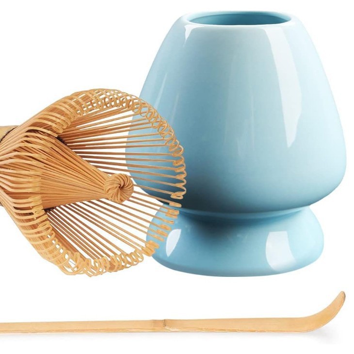 Conjunto de herramientas de matcha de cerámica transfronteriza con cuenco de boca, herramientas de orden de té, cuenco de matcha japonés con conjunto de paneles de té