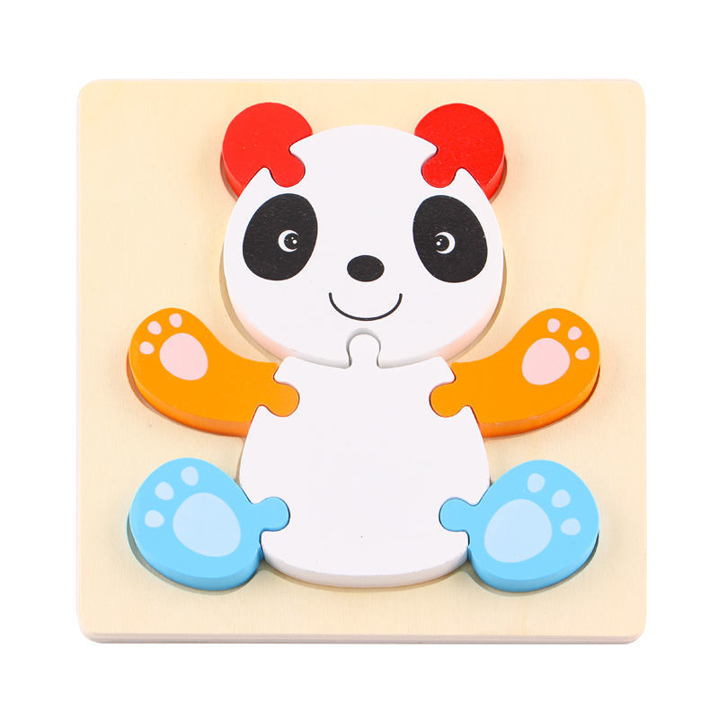 Rompecabezas para niños desarrollo de inteligencia educación temprana 3D de madera tridimensional bebé 1-2 años medio niños y niñas 6 juguetes educativos